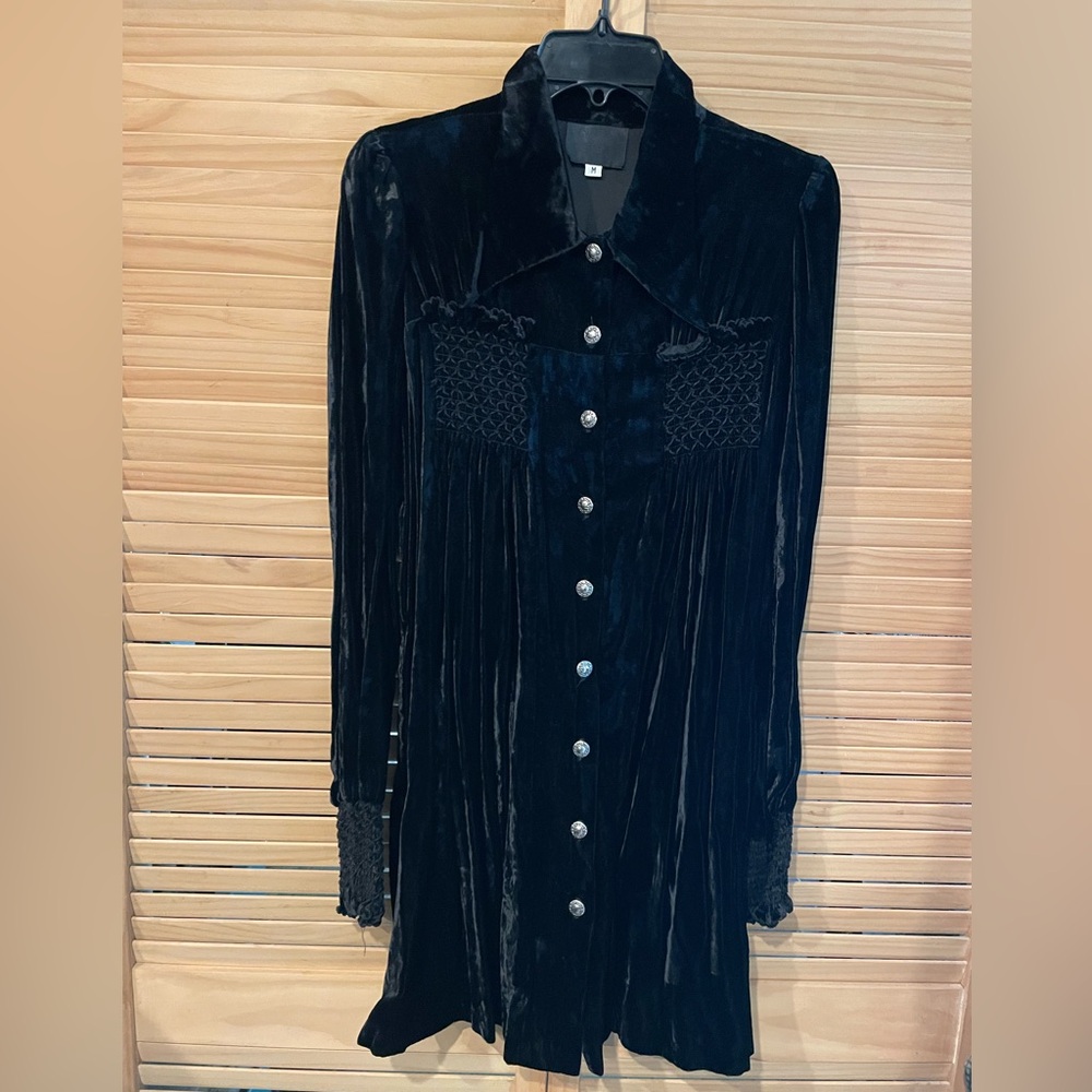 Vintage Anna Sui Black Velvet Dress